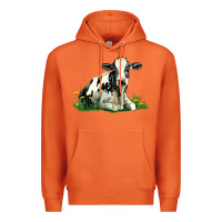Carrot holstein cow sitting Premium Hoodie - LillyAllenDesigns
