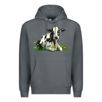 Rock holstein cow sitting Premium Hoodie - LillyAllenDesigns