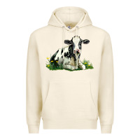 Tofu holstein cow sitting Premium Hoodie - LillyAllenDesigns