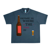 Midnight Navy HOME IS WHERE THE WINE IS Urban Heavy Tee - Bettercallsaul
