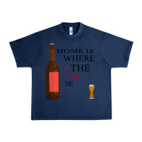 Navy HOME IS WHERE THE WINE IS Urban Heavy Tee - Bettercallsaul