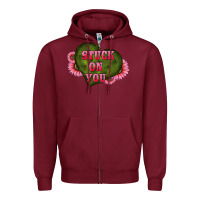 Burgundy valentine's day stuck on you heart sunflowers Zipper Hoodie - RanaPortraitStore