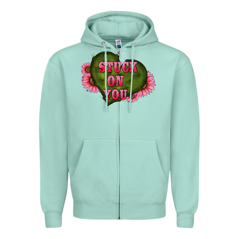 Valentine's Day Stuck On You Heart Sunflowers Zipper Hoodie by RanaPortraitStore | Teevron
