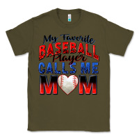 Army Green my favorite baseball player calls me mom Classic Tee - Zillion Design Studio