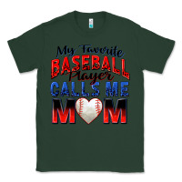 Sports Green my favorite baseball player calls me mom Classic Tee - Zillion Design Studio