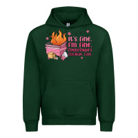 Forest Green it's fine i'm fine everything's freakin' fine Urban Hoodie - MaliasSmallBusiness