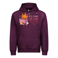 Mauve Wine it's fine i'm fine everything's freakin' fine Urban Hoodie - MaliasSmallBusiness