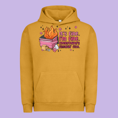 It's Fine I'm Fine Everything's Freakin' Fine Urban Hoodie Designed By Maliassmallbusiness