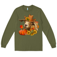 Army Green Fall Goat Long Sleeve Tee - RanaPortraitStore