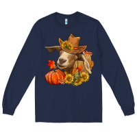 Navy Fall Goat Long Sleeve Tee - RanaPortraitStore