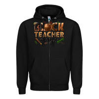 Black black teacher magic melanin Zipper Hoodie - texasbilliewilder
