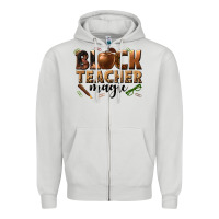 Dove Grey black teacher magic melanin Zipper Hoodie - texasbilliewilder