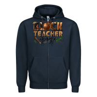 Navy black teacher magic melanin Zipper Hoodie - texasbilliewilder