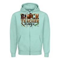 Seafoam black teacher magic melanin Zipper Hoodie - texasbilliewilder