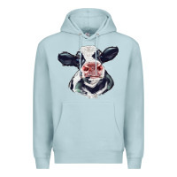 Blue Mist holstein calf face Premium Hoodie - LillyAllenDesigns
