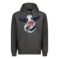 Charcoal Heather holstein calf face Premium Hoodie - LillyAllenDesigns