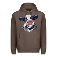 Coffee holstein calf face Premium Hoodie - LillyAllenDesigns