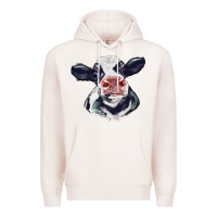 Pale Pink holstein calf face Premium Hoodie - LillyAllenDesigns