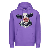 Purple holstein calf face Premium Hoodie - LillyAllenDesigns