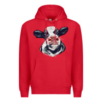 Red holstein calf face Premium Hoodie - LillyAllenDesigns