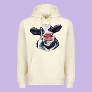 Holstein Calf Face Premium Hoodie Designed By Lillyallendesigns
