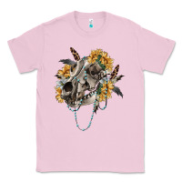 Bubblegum Pink Boho wolf skull Classic Tee - RanaPortraitStore