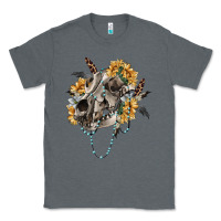 Charcoal Heather Boho wolf skull Classic Tee - RanaPortraitStore