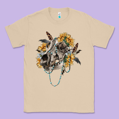Boho Wolf Skull Classic Tee Designed By Ranaportraitstore