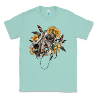 Seafoam Boho wolf skull Classic Tee - RanaPortraitStore