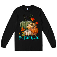 Black Happy Fall Y'all Pumpkins Long Sleeve Tee - RanaPortraitStore