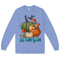 Colony Blue Happy Fall Y'all Pumpkins Long Sleeve Tee - RanaPortraitStore