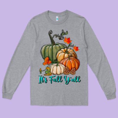 Long Sleeve Tee Happy Fall Y'all Pumpkins