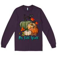 Plum Happy Fall Y'all Pumpkins Long Sleeve Tee - RanaPortraitStore