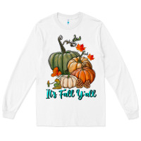 White Happy Fall Y'all Pumpkins Long Sleeve Tee - RanaPortraitStore