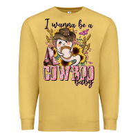 Antique Gold i wanna be a cowboo baby halloween Premium Sweatshirt - AdoDesignShop