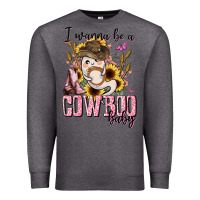 Charcoal Heather i wanna be a cowboo baby halloween Premium Sweatshirt - AdoDesignShop