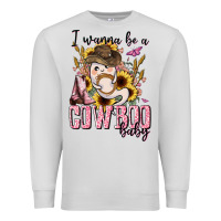 Dove Grey i wanna be a cowboo baby halloween Premium Sweatshirt - AdoDesignShop