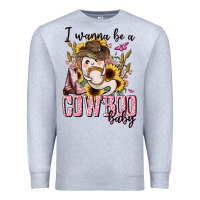 Heather Grey i wanna be a cowboo baby halloween Premium Sweatshirt - AdoDesignShop