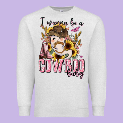 I Wanna Be A Cowboo Baby Halloween Premium Sweatshirt Designed By Adodesignshop