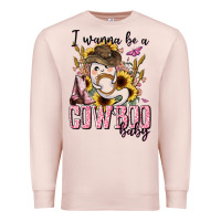 Pale Pink i wanna be a cowboo baby halloween Premium Sweatshirt - AdoDesignShop