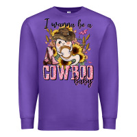 Purple i wanna be a cowboo baby halloween Premium Sweatshirt - AdoDesignShop