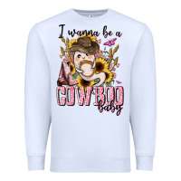 White i wanna be a cowboo baby halloween Premium Sweatshirt - AdoDesignShop