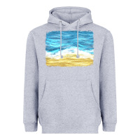 Heather Grey glitter beach background Heavyweight Hoodie - HRA Design Shop