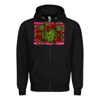 Black Valentine Cactus Heart with Roses Zipper Hoodie - RanaPortraitStore