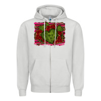 Dove Grey Valentine Cactus Heart with Roses Zipper Hoodie - RanaPortraitStore