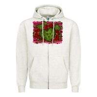 Oatmeal Heather Valentine Cactus Heart with Roses Zipper Hoodie - RanaPortraitStore