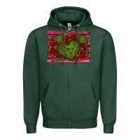 Sports Green Valentine Cactus Heart with Roses Zipper Hoodie - RanaPortraitStore
