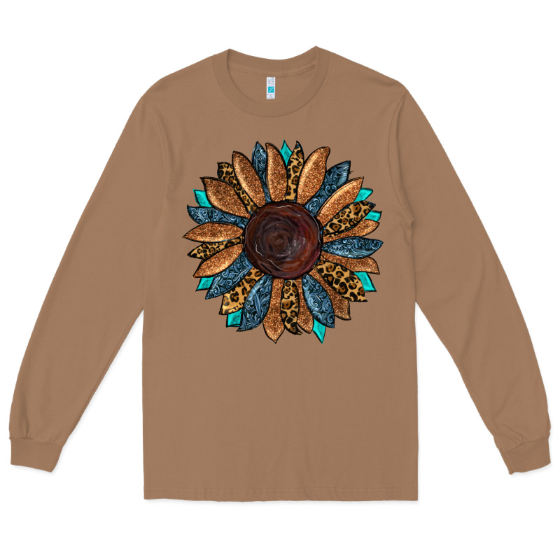 Fall Tooled Leather Sunflower Long Sleeve Tee by RanaPortraitStore | Teevron