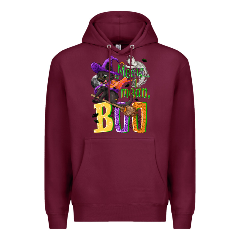 Meow I Mean, Boo Halloween Premium Hoodie by NancyCooperArtShop | Teevron