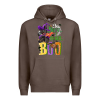Coffee Meow i mean, boo Halloween Premium Hoodie - NancyCooperArtShop